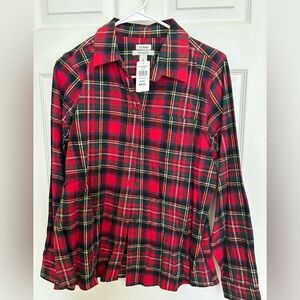 L.L.Bean Red Plaid Button-Up Shirt